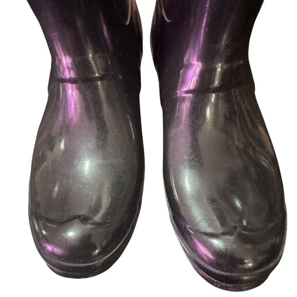 Hunter Original Short Gloss Women's Rubber Short Boots Black Size 6 - Picture 2 of 9